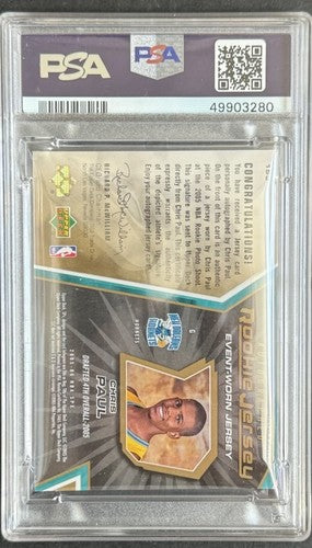 2005-06 SPx Upper Deck Chris Paul #153 Rookie Jersey Patch Psa 9 Mint Auto / 750