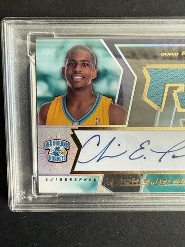 2005-06 SPx Upper Deck Chris Paul #153 Rookie Jersey Patch Psa 9 Mint Auto / 750