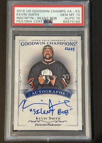 Kevin Smith 2016 Goodwin Champions Silent Bob Auto Psa 10 Gem Mint Pop 1 Le /25