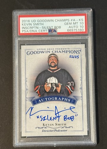 Kevin Smith 2016 Goodwin Champions Silent Bob Auto Psa 10 Gem Mint Pop 1 Le /25