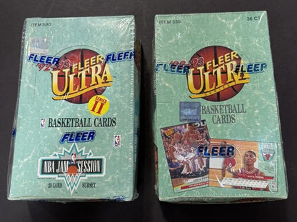 1992-93 Fleer Ultra Series 1 & 2 NBA Basketball Factory Sealed 2 Boxes Mint Box