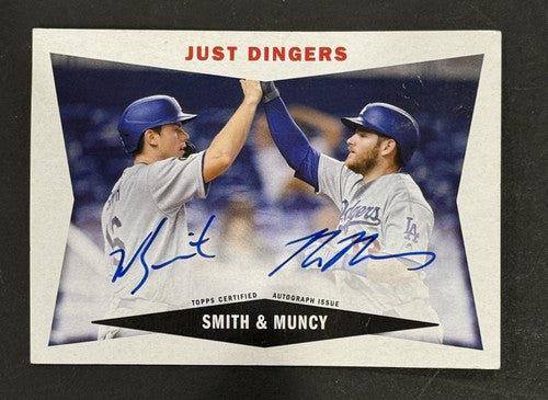 2020 Topps Archives Max Muncy Will Smith Dual Auto 42/150 Dodgers Game 7 Ws Hr
