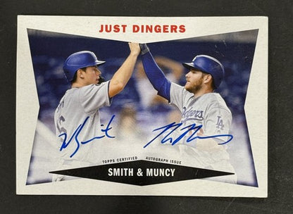 2020 Topps Archives Max Muncy Will Smith Dual Auto 42/150 Dodgers Game 7 Ws Hr