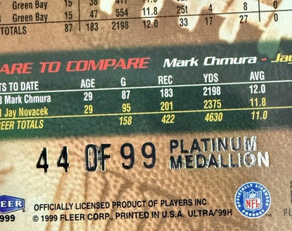 1999 Fleer Ultra MARK CHMURA Platinum Medallion /99 Green Bay Packers Mint