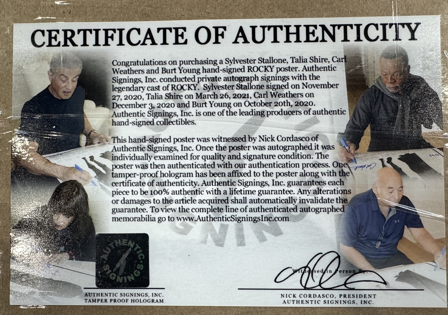 Rocky Signed Cast Poster Framed SYLVESTOR Stallone CARL Weathers 4 AUTO ASI COA
