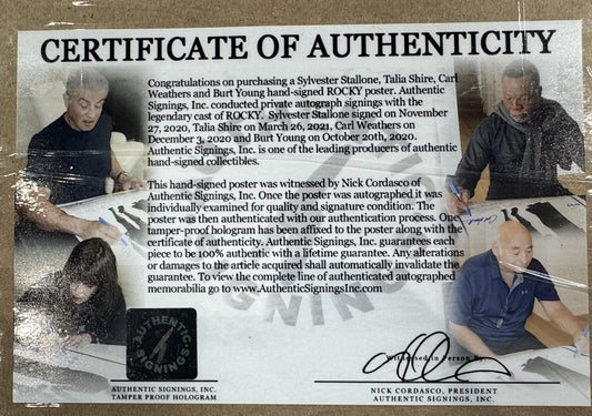Rocky Signed Cast Poster Framed SYLVESTOR Stallone CARL Weathers 4 AUTO ASI COA