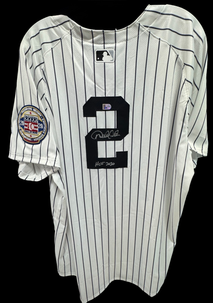 Derek Jeter Signed Nike #2 Pinstripe Authentic Jersey HOF 20 Insc Auto MLB COA