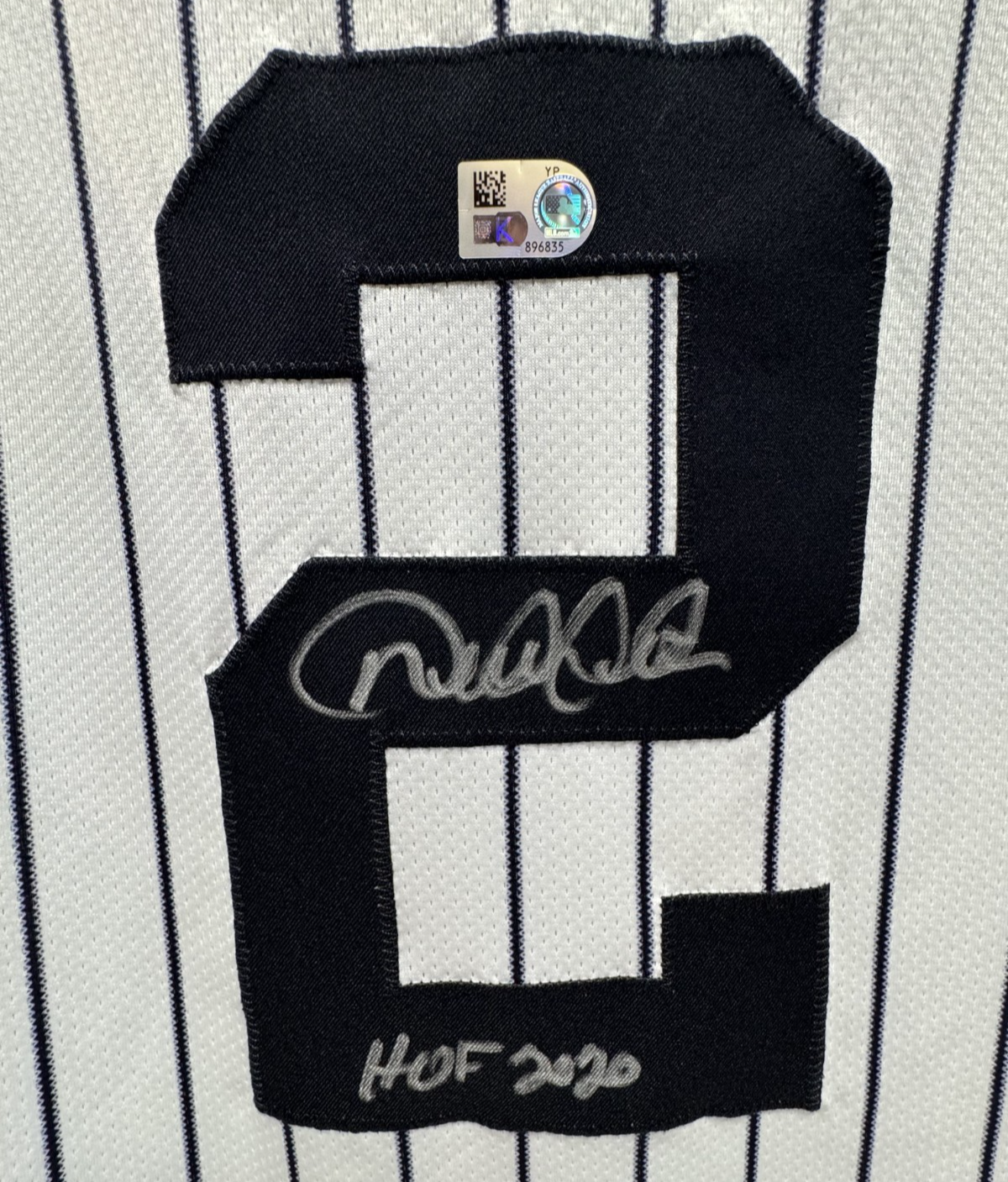 Derek Jeter Signed Nike #2 Pinstripe Authentic Jersey HOF 20 Insc Auto MLB COA
