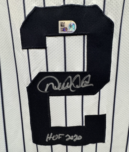 Derek Jeter Signed Nike #2 Pinstripe Authentic Jersey HOF 20 Insc Auto MLB COA