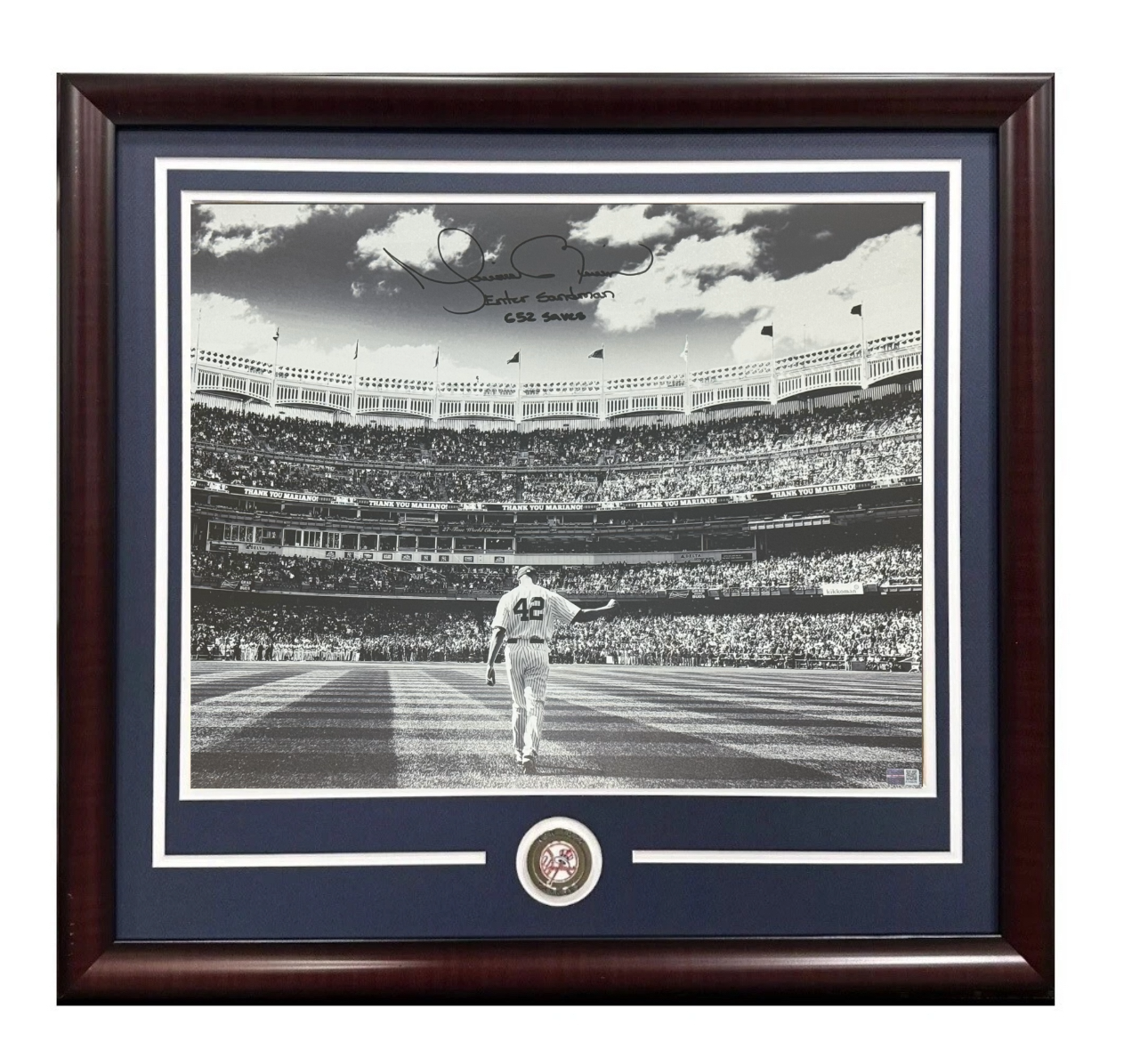 Mariano Rivera Signed 16x20 Framed Photo Enter Sandman 652 Saves Auto Steiner