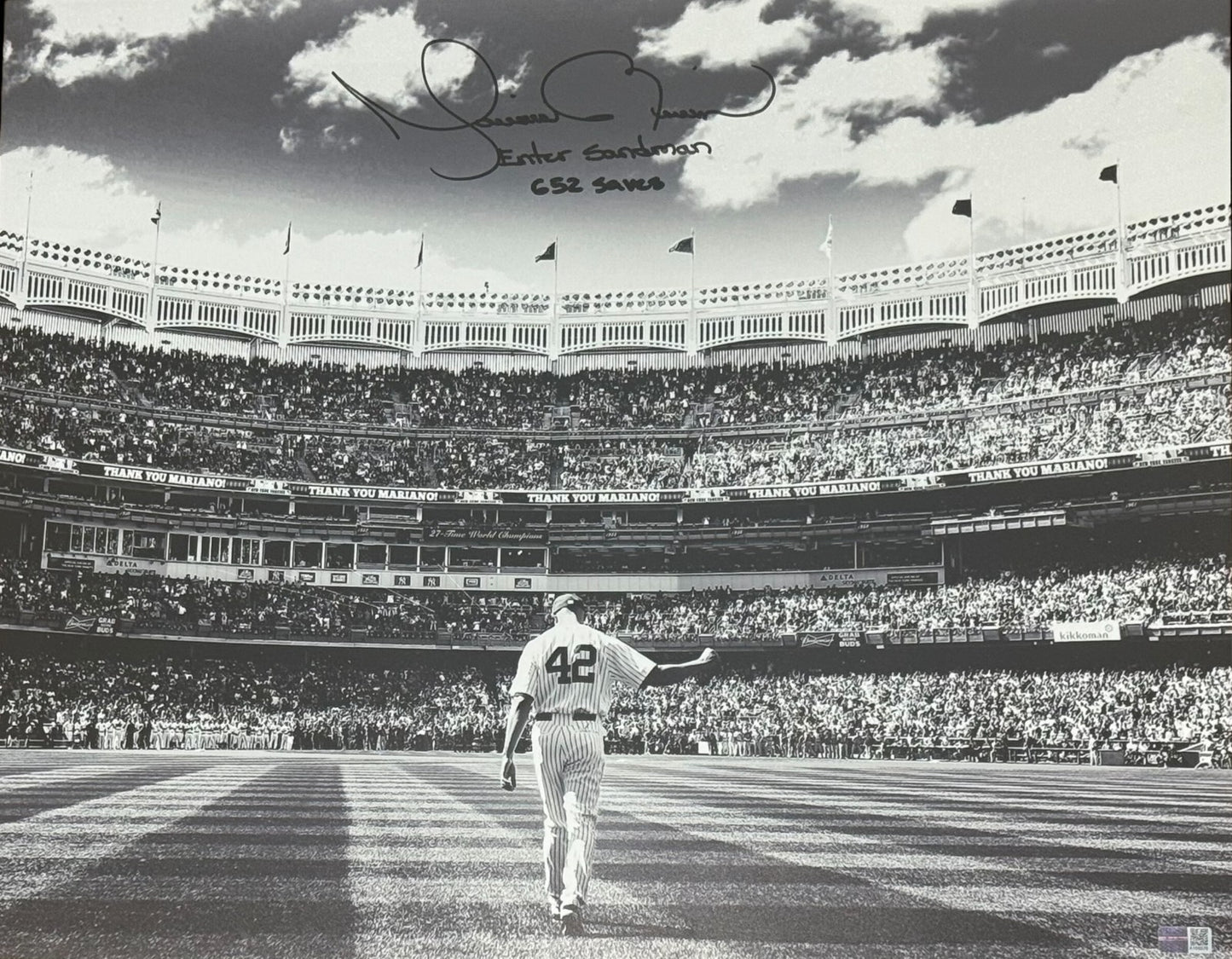 Mariano Rivera Signed 16x20 Framed Photo Enter Sandman 652 Saves Auto Steiner