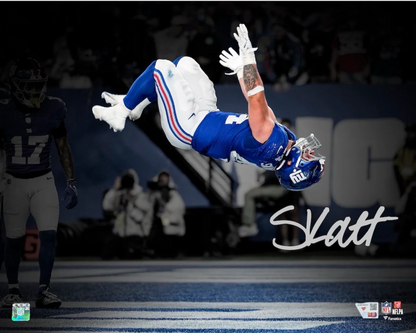 Cam Skattebo Signed 16x20 Framed Photo NY Giants TD Back Flip Auto Fanatics COA