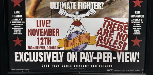 The Ultimate Fighter 1 UFC 1993 18x26 Framed Rep Poster Royce Gracie Champion