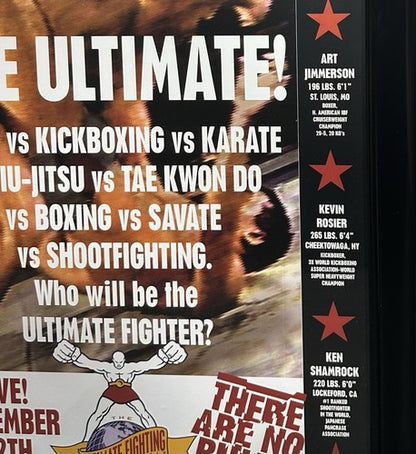 The Ultimate Fighter 1 UFC 1993 18x26 Framed Rep Poster Royce Gracie Champion
