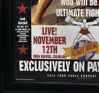 The Ultimate Fighter 1 UFC 1993 18x26 Framed Rep Poster Royce Gracie Champion