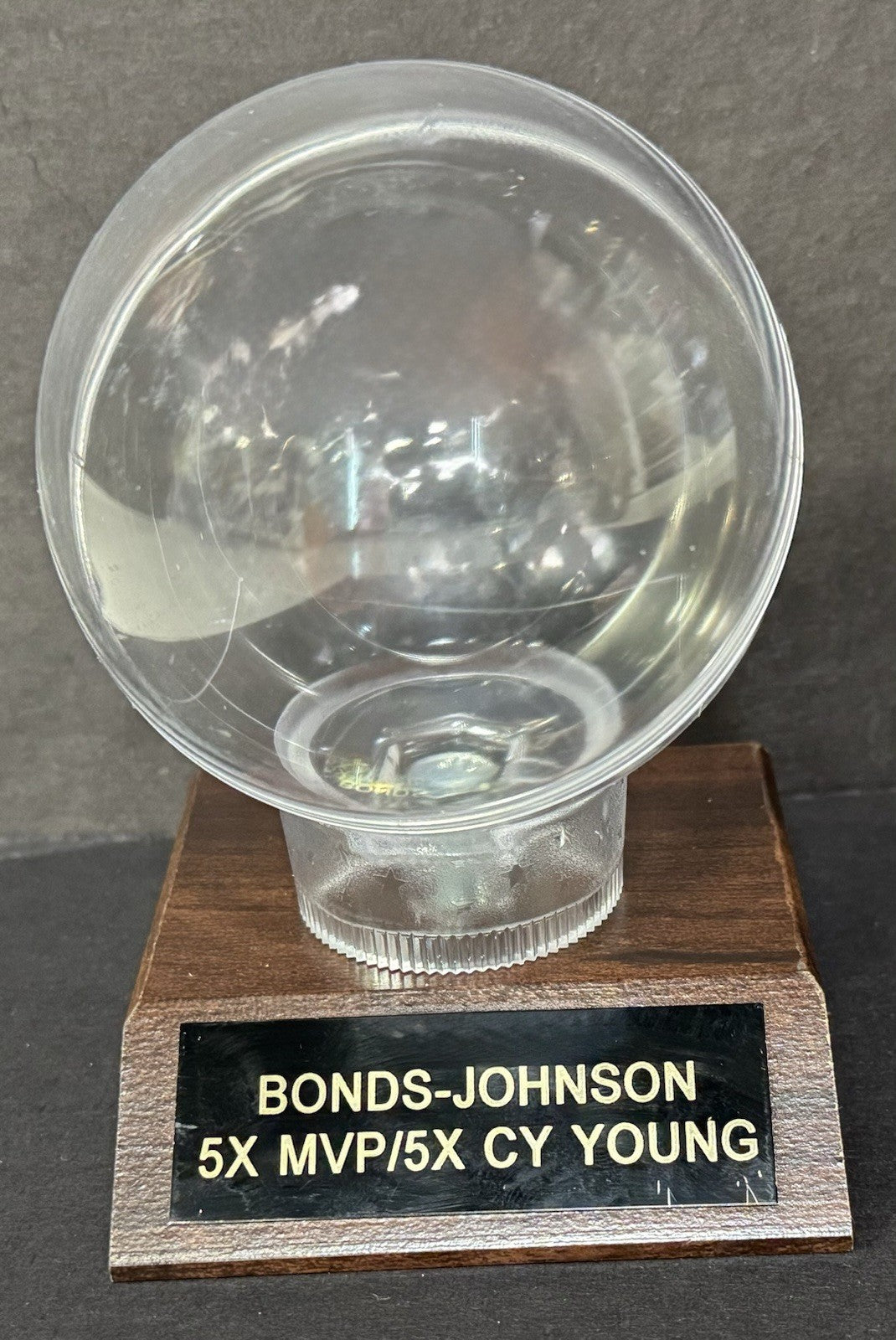 Barry Bonds & Randy Johnson Signed MLB Baseball 5x Cy MVP Stat Auto Goldin Coa