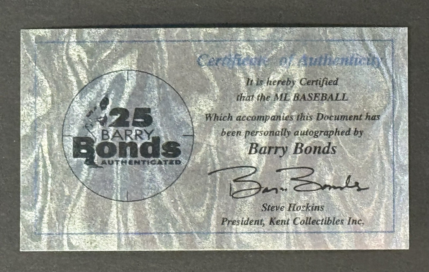 Barry Bonds & Randy Johnson Signed MLB Baseball 5x Cy MVP Stat Auto Goldin Coa