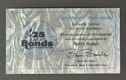Barry Bonds & Randy Johnson Signed MLB Baseball 5x Cy MVP Stat Auto Goldin Coa