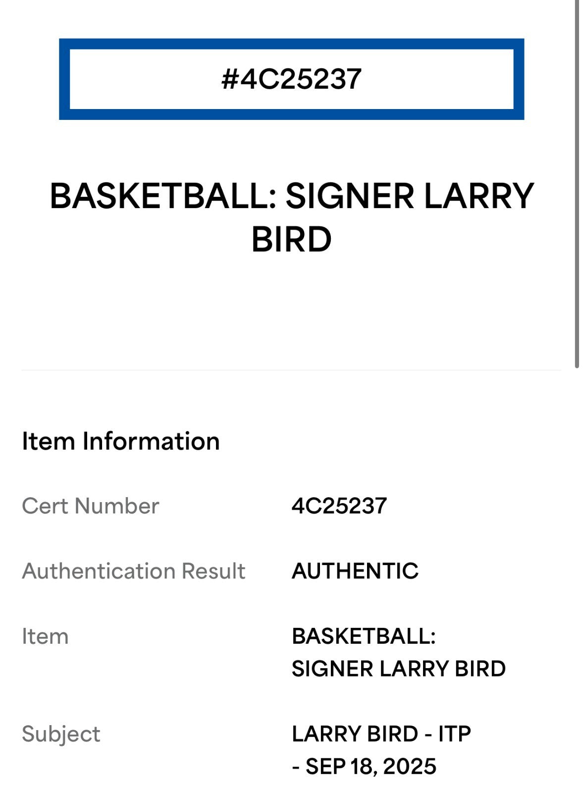 Larry Bird Signed Wilson I/O Basketball Celtics HOF Mint Autograph PSA COA