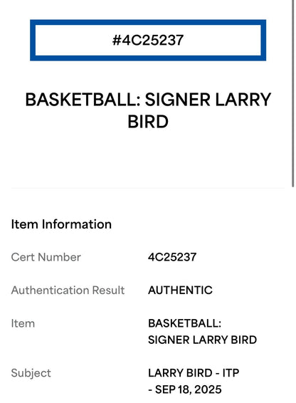 Larry Bird Signed Wilson I/O Basketball Celtics HOF Mint Autograph PSA COA
