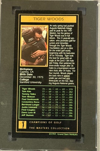 1997-99 Grand Slam Ventures Tiger Woods The Masters Rookie PRO 9.8 Mint Rc