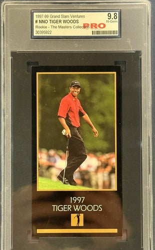 1997-99 Grand Slam Ventures Tiger Woods The Masters Rookie PRO 9.8 Mint Rc
