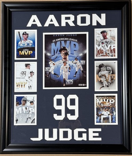 Aaron Judge NY Yankees 3x Mvp Framed Photo Collage Display 23x27 Gift