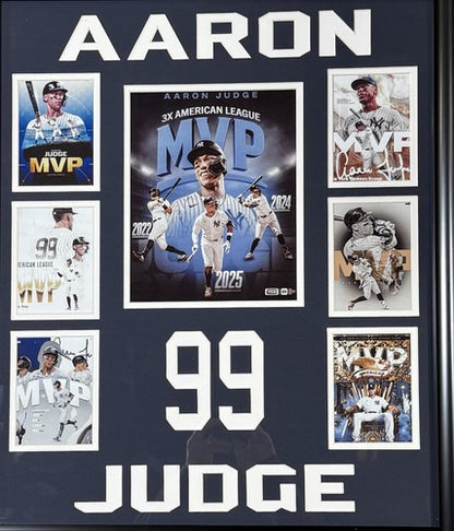 Aaron Judge NY Yankees 3x Mvp Framed Photo Collage Display 23x27 Gift