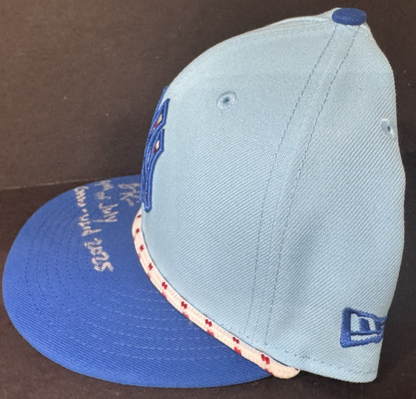 Ben Rice Signed NY Yankees 2025 Game Used Hat 4th Of July Auto Steiner COA #22