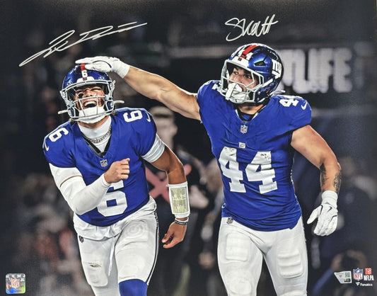 Jaxson Dart & Cam Skattebo Signed 16x20 Framed Photo NY Giants Auto Fanatics COA