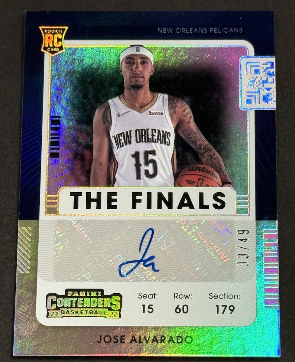 Jose Alvarado RC Auto SSP 33/49 2021-22 Panini Contenders The Finals Rookie