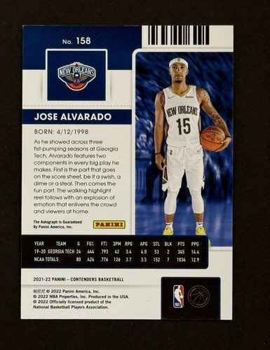 Jose Alvarado RC Auto SSP 33/49 2021-22 Panini Contenders The Finals Rookie