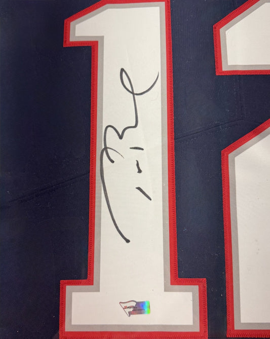 Tom Brady Signed Framed Navy Nike Jersey Patriots HOF Autograph Fanatics COA