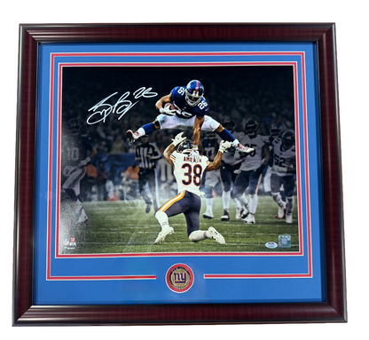Saquon Barkley Signed 16x20 Framed Rookie Hurdle Photo NY Giants Auto PSA COA