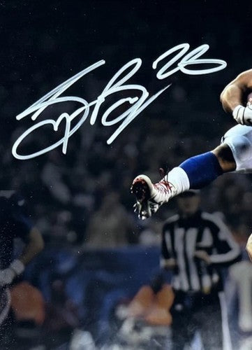 Saquon Barkley Signed 16x20 Framed Rookie Hurdle Photo NY Giants Auto PSA COA