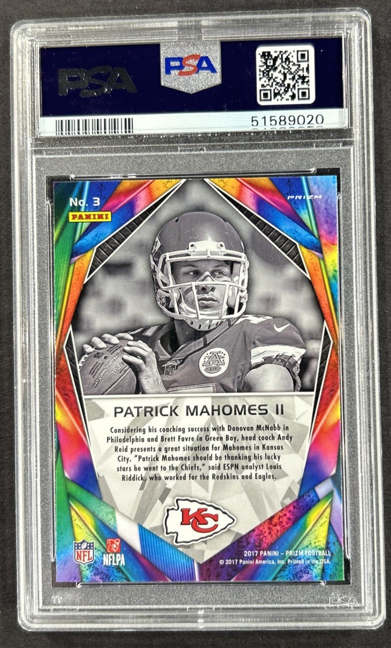 2017 Panini Prizm Patrick Mahomes Illumination #3 Rookie PSA 10 Gem Mint Chiefs
