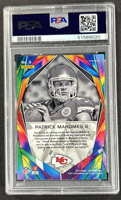 2017 Panini Prizm Patrick Mahomes Illumination #3 Rookie PSA 10 Gem Mint Chiefs