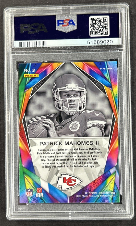 2017 Panini Prizm Patrick Mahomes Illumination #3 Rookie PSA 10 Gem Mint Chiefs