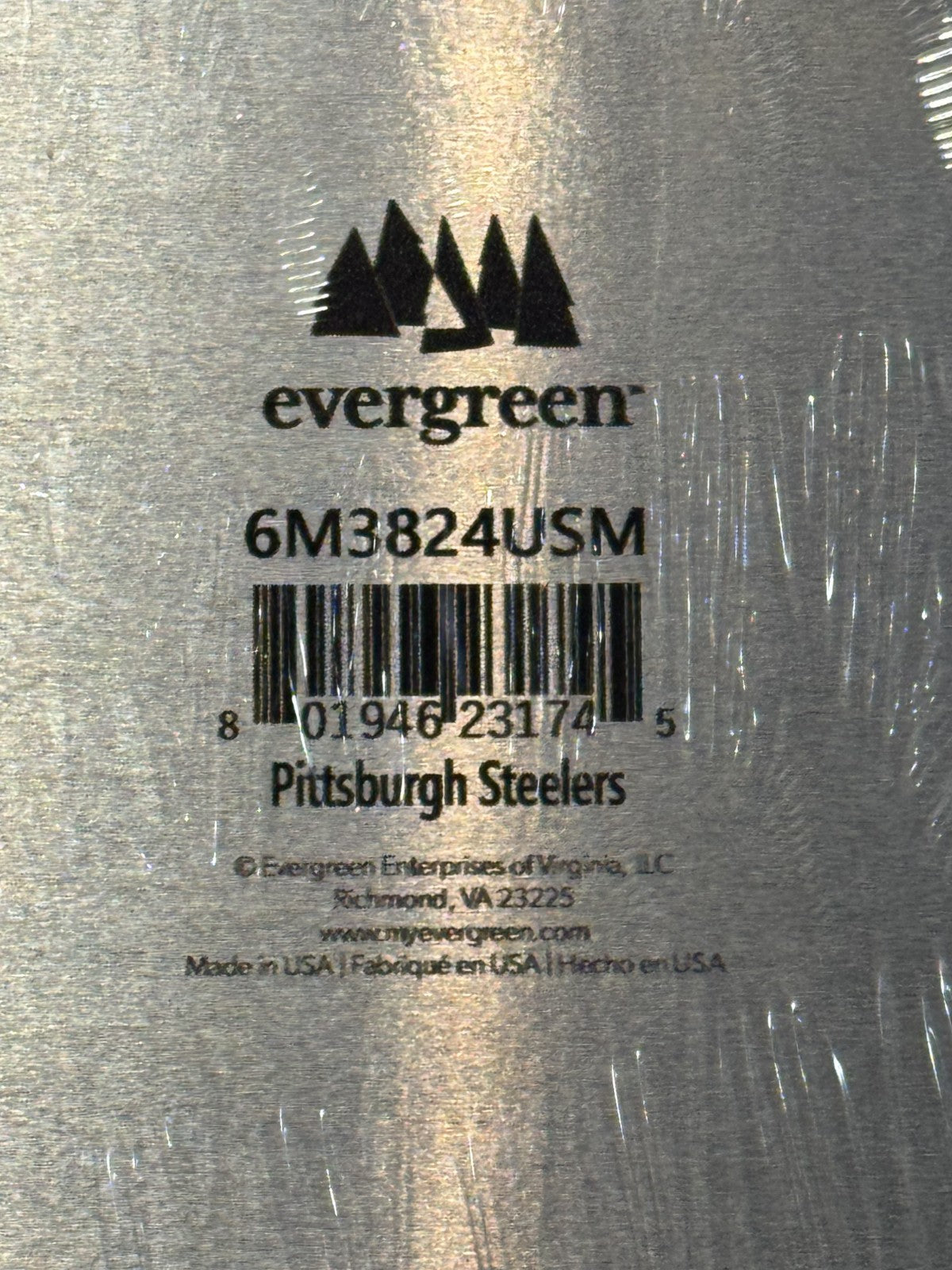Pittsburgh Steelers 12x16 Evergreen Metal Sign Sealed NFL Licensed Made in USA