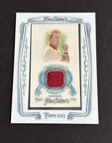 NICK SABAN 2013 ALLEN & GINTER'S #NBRNS THE WORLD'S CHAMPIONS FRAMED MINI RELIC
