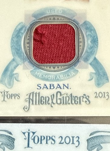NICK SABAN 2013 ALLEN & GINTER'S #NBRNS THE WORLD'S CHAMPIONS FRAMED MINI RELIC