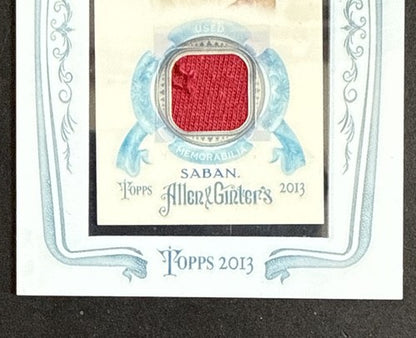 NICK SABAN 2013 ALLEN & GINTER'S #NBRNS THE WORLD'S CHAMPIONS FRAMED MINI RELIC