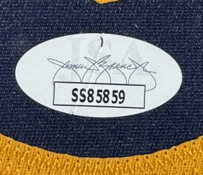 Stephen Curry Signed Framed Rookie Year Jersey M+Ness GS Warriors Auto JSA COA