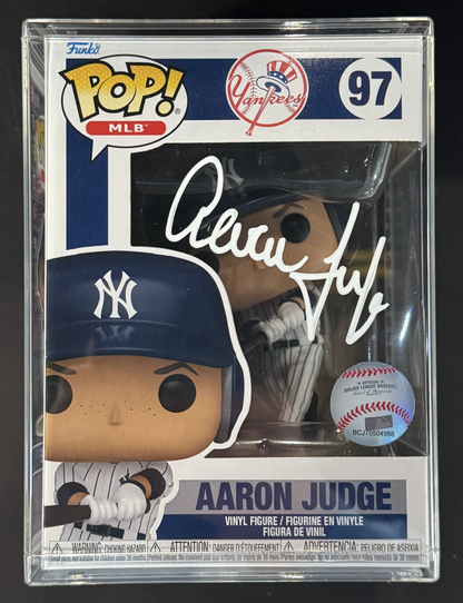 Aaron Judge Signed Funko Pop with Case NY Yankees Mint Auto Fanatics MLB COA