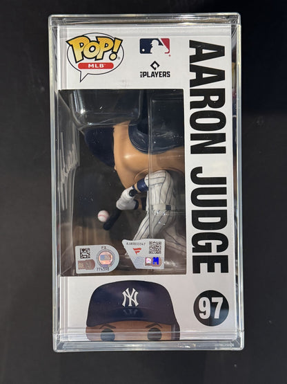 Aaron Judge Signed Funko Pop with Case NY Yankees Mint Auto Fanatics MLB COA