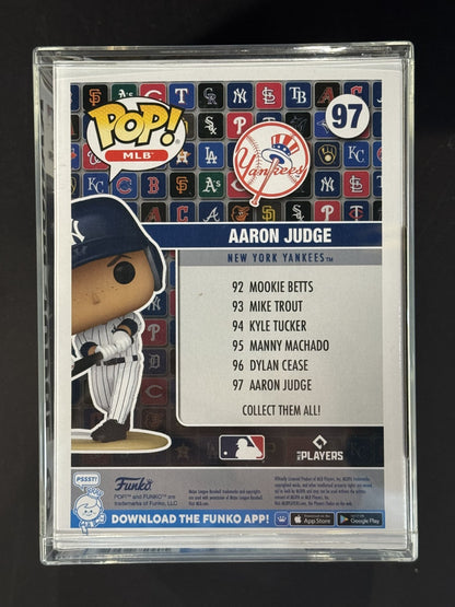 Aaron Judge Signed Funko Pop with Case NY Yankees Mint Auto Fanatics MLB COA