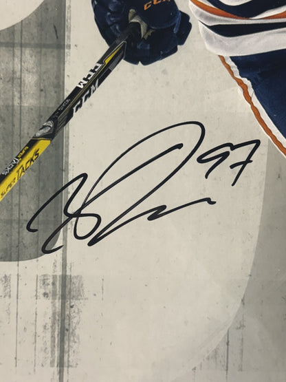 Connor McDavid Signed 20x24 Framed Photo Edmonton Oilers Upper Deck Auto Uda COA