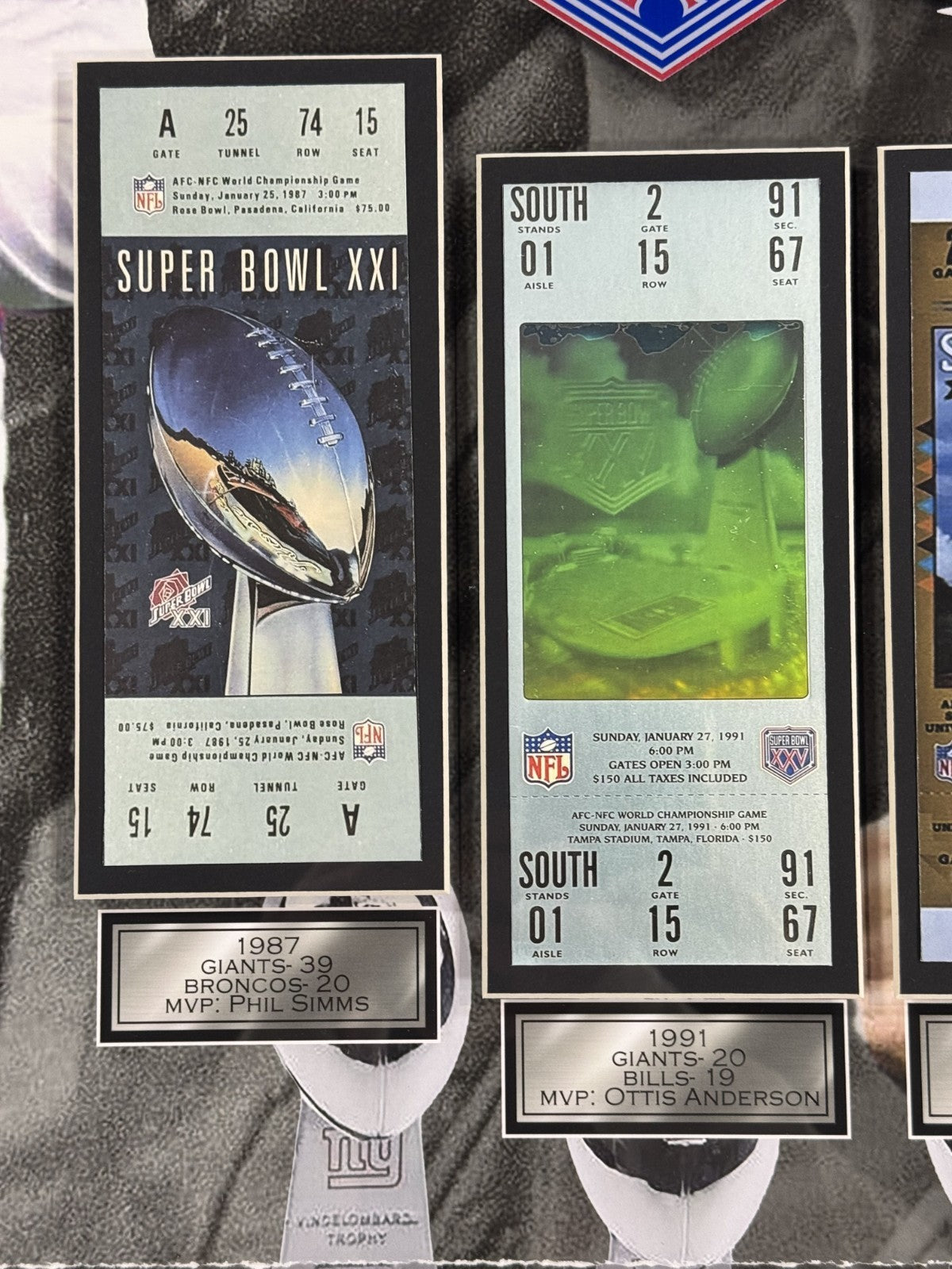 New York Giants Framed 25x32 3D Super Bowl Champions Ticket Collage LT Eli HOF