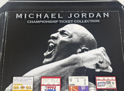 Michael Jordan Chicago Bulls 6 Championship Replica Tickets Framed 3d Photo HOF