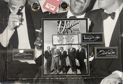 The Rat Pack 26x26 Framed 3D Photo W/ Cards Chips Sinatra Martin Facsimile Auto